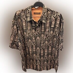 Tommy Bahama Black and Tan Graphic Shirt